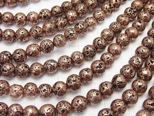 1strand $4.79! Lava Round 6mm Bronze Color Coating 1strand beads (aprx.14inch / 35cm)