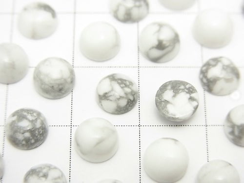 Howlite Magnesite Round Cabochon 6x6mm 5pcs