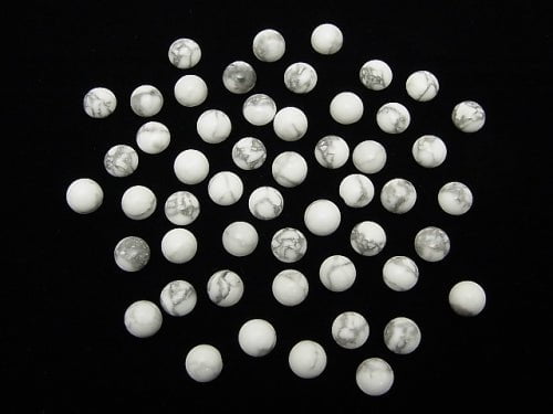 Howlite Magnesite Round Cabochon 6x6mm 5pcs