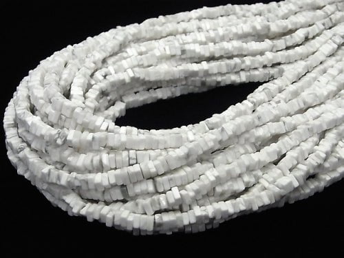 1strand $6.79! Howlite Magnesite Square Rondelle (Disc) 1strand beads (aprx.15inch / 38cm)