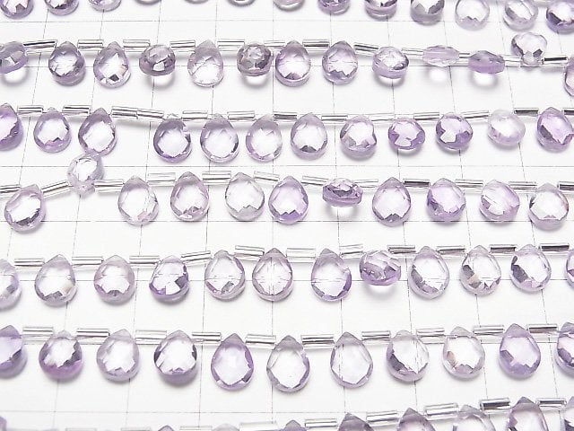 Hochwertiger Amethyst AAA Tropfenform Facettierte Briolette 8x6mm halb oder 1strang Perlen (22 Stück)