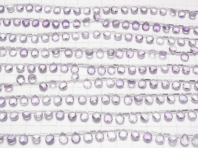 Hochwertiger Amethyst AAA Tropfenform Facettierte Briolette 8x6mm halb oder 1strang Perlen (22 Stück)