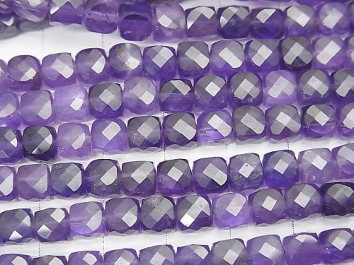 High Quality! 1strand $16.99! Amethyst AA+ Cube Shape 5x5x5mm 1strand beads (aprx.15inch/37cm)