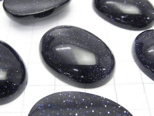 Blue Golden Sand Stone Oval Cabochon 30x22mm 1pc $3.79!