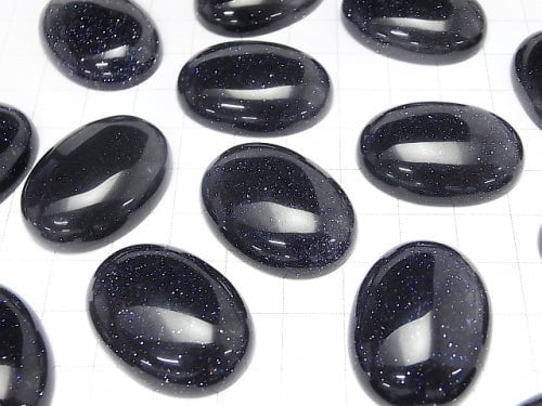 Blue Golden Sand Stone Oval Cabochon 30x22mm 1pc $3.79!
