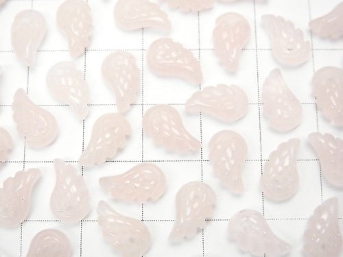 Rose Quartz AA+ Angel Wing 10x6mm 3pcs