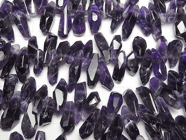 Amethyst AA++ Facettiert Nugget Oben Durchbohrt halb oder 1Strang Perlen (ca. 15 Zoll / 36 cm)