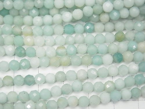 High Quality! 1strand $6.79! Amazonite AA++ Faceted Round 4mm 1strand beads (aprx.15inch/38cm)