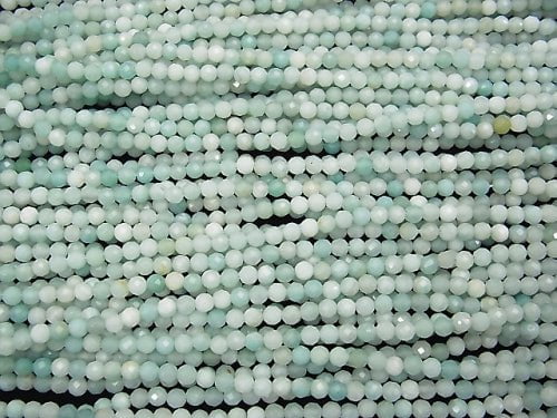 High Quality! 1strand $6.79! Amazonite AA++ Faceted Round 4mm 1strand beads (aprx.15inch/38cm)