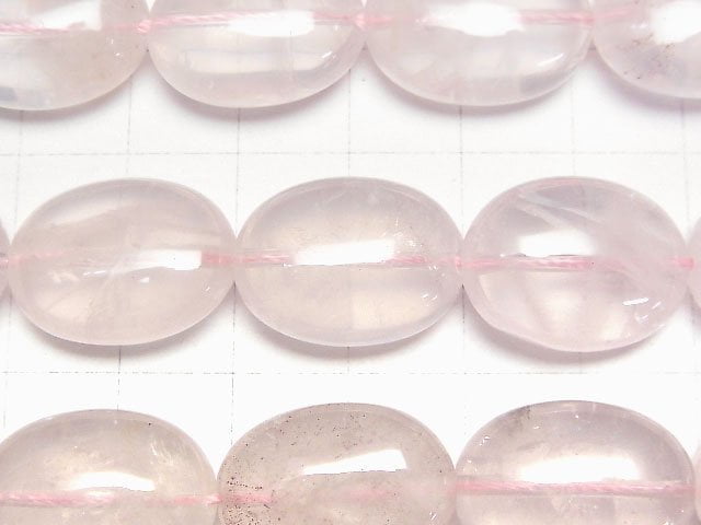 Madagaskar Rosenquarz AA++ Oval 20x15mm halb oder 1strang Perlen (ca. 13 Zoll / 32 cm)
