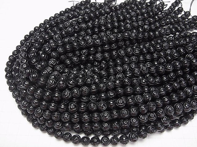 Onyx AAA Rund Rosenschliff 8mm halb oder 1strang Perlen (ca. 14 Zoll / 35 cm)