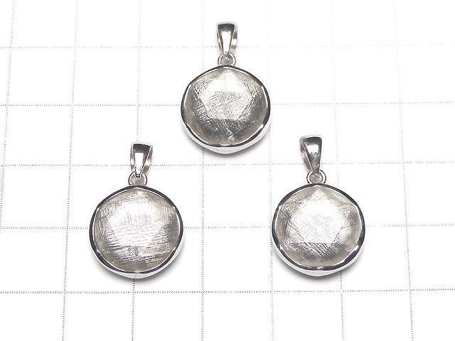 鎳鐵隕石 (Muonionalusta) 雙面拋光墜飾 14mm 純銀925 1件
