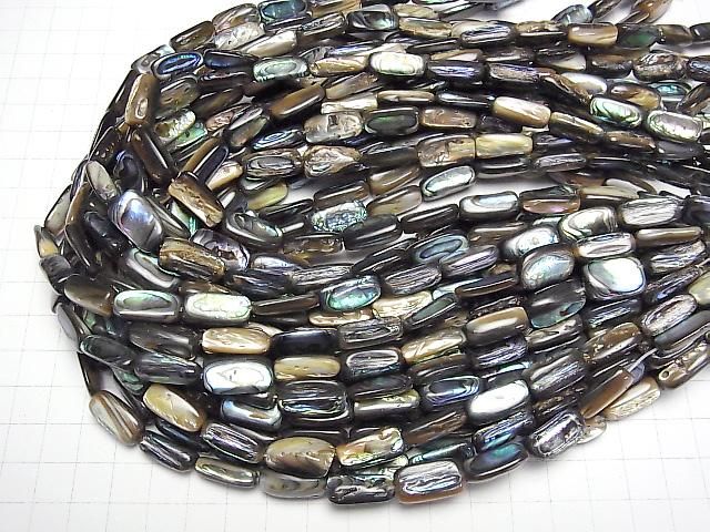 Abalone Muschel Dreieck Rohr - Nugget halb oder 1Strang Perle (ca. 15 Zoll / 36 cm)