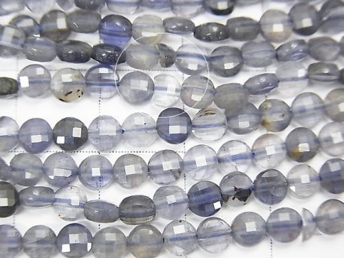 Hochwertig! 1Strang 9,79 $! Iolith AA facettiert Münze 4x4x2mm 1Strang Perlen (ca. 15 Zoll / 37 cm)