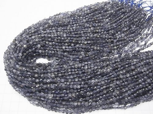 Hochwertig! 1Strang 9,79 $! Iolith AA facettiert Münze 4x4x2mm 1Strang Perlen (ca. 15 Zoll / 37 cm)