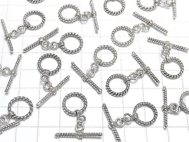 Karen Silver Twist Toggle 12mm 1 pair