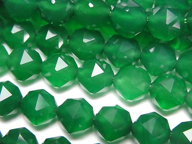 Hochwertig! 1strang 9,79 $! Grüner Onyx AAA Star facettierte runde 8mm 1strang Perlen (ca. 15 Zoll / 37 cm)