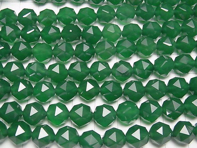Hochwertig! 1strang 11,79 $! Grüner Onyx AAA Star facettierte runde 10mm 1strang Perlen (ca. 15 Zoll / 37 cm)