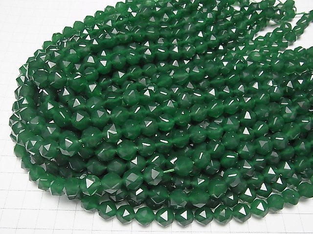 Hochwertig! 1strang 11,79 $! Grüner Onyx AAA Star facettierte runde 10mm 1strang Perlen (ca. 15 Zoll / 37 cm)