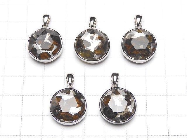 Pendentif Météorite Pallasite Kenya Sericho Finition Double Face 17mm Argent 925