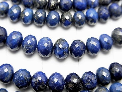MicroCut! High Quality Lapislazuli AAA Faceted Button Rondelle half or 1strand beads (aprx.15inch/38cm)