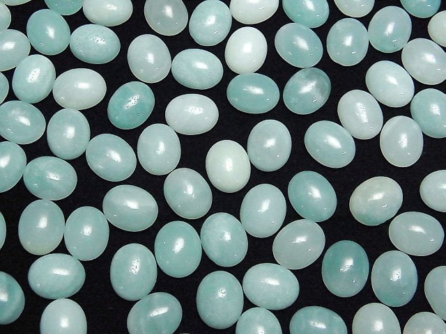 Amazonite AA++ Oval Cabochon 10x8mm 5pcs