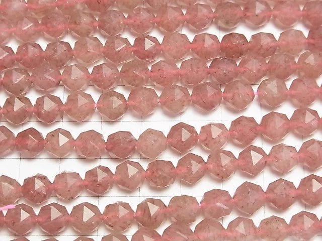 Hochwertig! Pink Epidot AAA Stern Facettiert Rund 8mm halbe oder 1Strang Perlen (ca. 15 Zoll/37 cm)