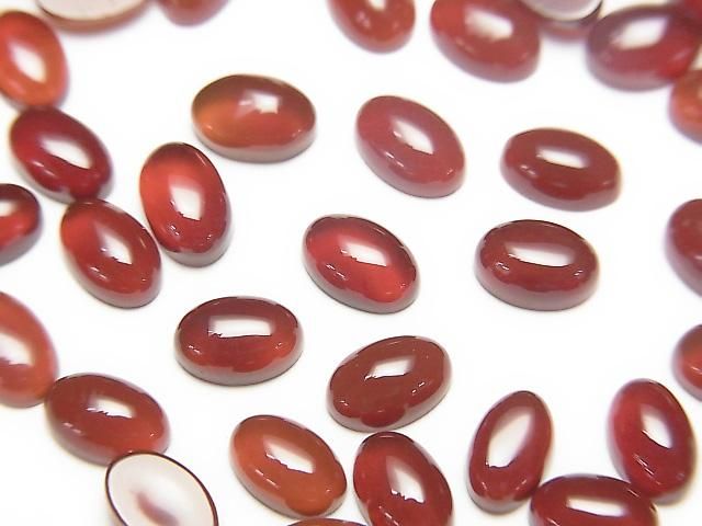 Roter Achat AAA Oval Cabochon 6x4mm 10Stk