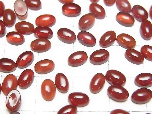 Roter Achat AAA Oval Cabochon 6x4mm 10Stk