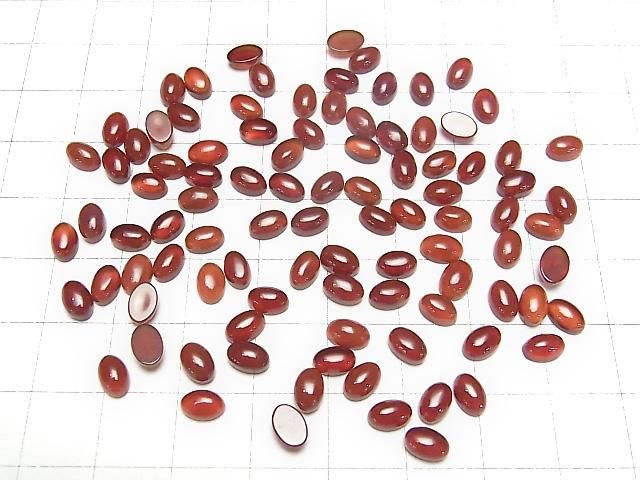 Roter Achat AAA Oval Cabochon 6x4mm 10Stk