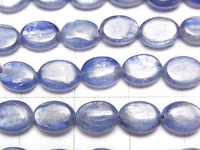 Kyanit AA+ Oval 8x6x3mm halbe oder 1Strang Perlen (ca. 15 Zoll/37 cm)
