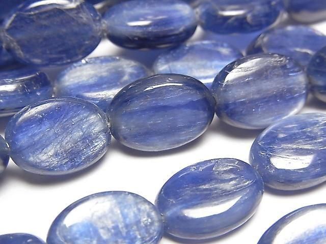 Kyanit AA++ Oval 14x10x4mm halbe oder 1Strang Perlen (ca. 15 Zoll/36 cm)