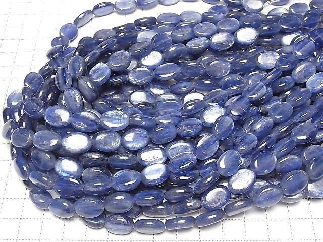 Kyanit AA++ Oval 14x10x4mm halbe oder 1Strang Perlen (ca. 15 Zoll/36 cm)