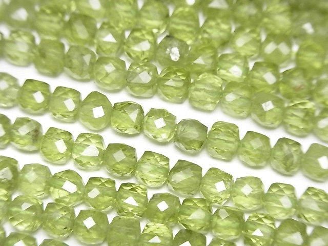 Hochwertig! Peridot AAA- Würfelform 4x4x4mm halbe oder 1Strang Perlen (ca. 15 Zoll/37 cm)