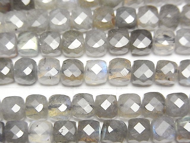 Hochwertig! Labradorit AA++ Würfelform 5x5x5mm halbe oder 1Strang Perlen (ca. 15 Zoll/37 cm)