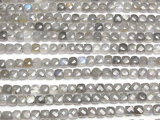 Hochwertig! Labradorit AA++ Würfelform 5x5x5mm halbe oder 1Strang Perlen (ca. 15 Zoll/37 cm)