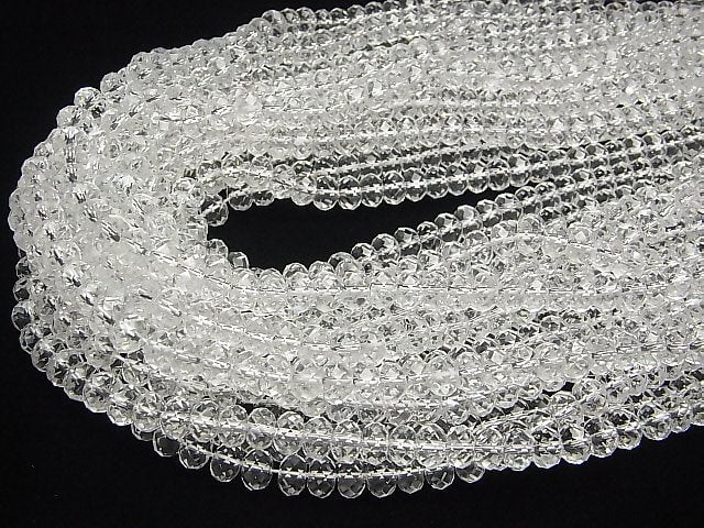 Hochwertig! Kristall (Synthetischer Quarz) AAA Facettierte Knopf-Rondelle 8x8x5mm halb oder 1 Strang Perlen (ca. 35 cm/14 Zoll)