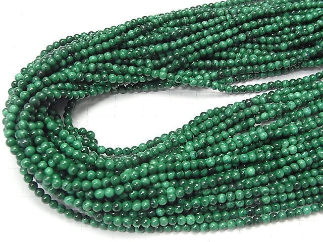 Malachit AA++ rund 3mm 1Strang Perlen (ca. 15 Zoll/37 cm)