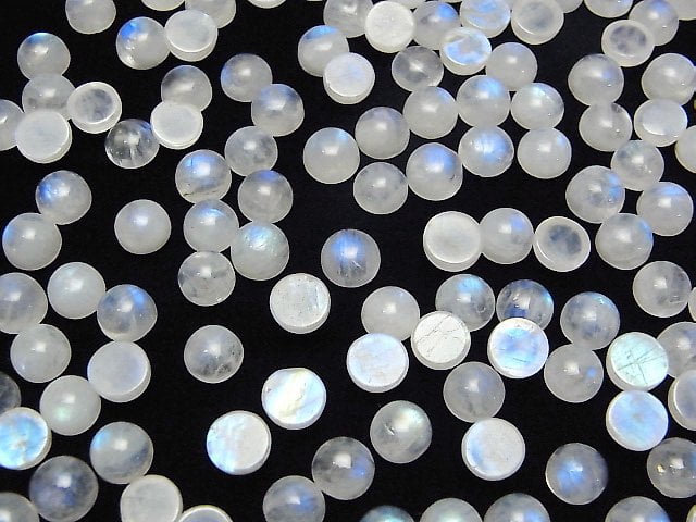 Hochwertiger Regenbogen-Mondstein AA++ Runde Cabochon 6x6mm 10 Stück