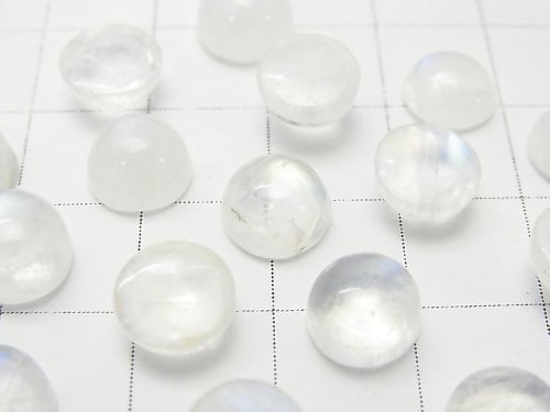 Hochwertiger Regenbogen-Mondstein AA++ Runde Cabochon 8x8mm 5 Stück