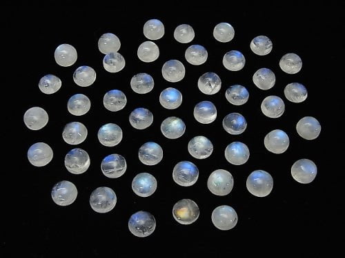 Hochwertiger Regenbogen-Mondstein AA++ Runde Cabochon 8x8mm 5 Stück