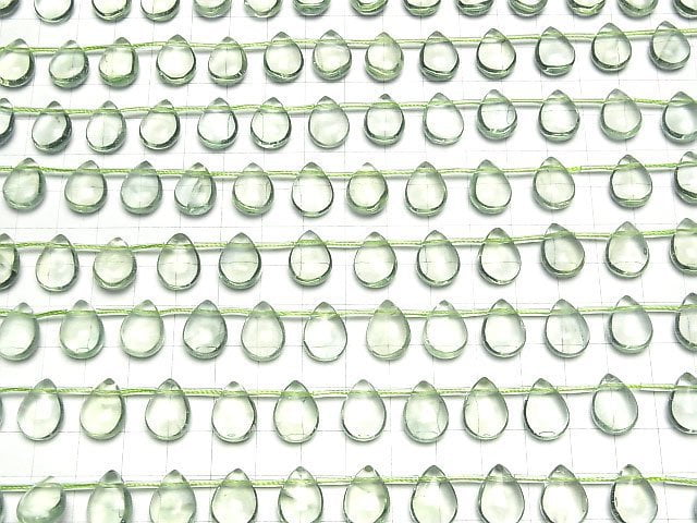 Grüner Fluorit AAA Birnenform (Glatt) 14x10x6mm halb oder 1strang Perlen (ca. 7 Zoll / 18 cm)