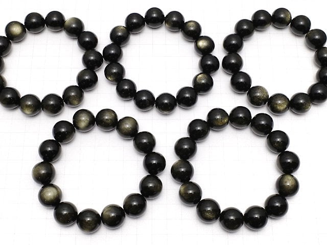 Goldener Obsidian AAA+ Runde 16mm Armband