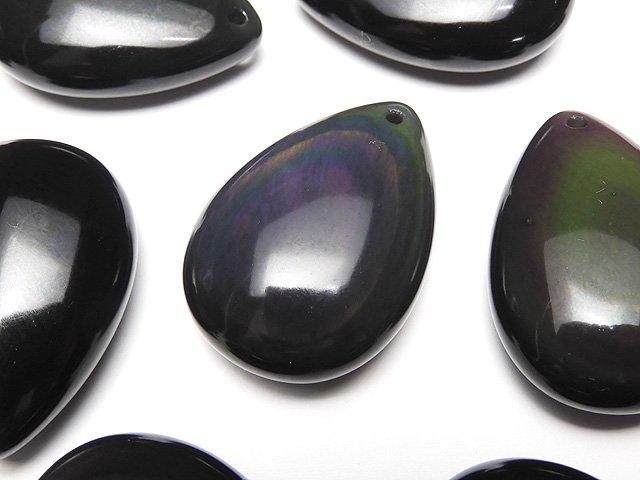 Regenbogen-Obsidian AAA Birnenform 35x25x12mm 1 Stück