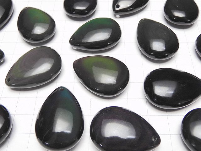 Regenbogen-Obsidian AAA Birnenform 35x25x12mm 1 Stück