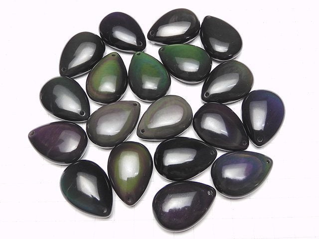 Regenbogen-Obsidian AAA Birnenform 35x25x12mm 1 Stück