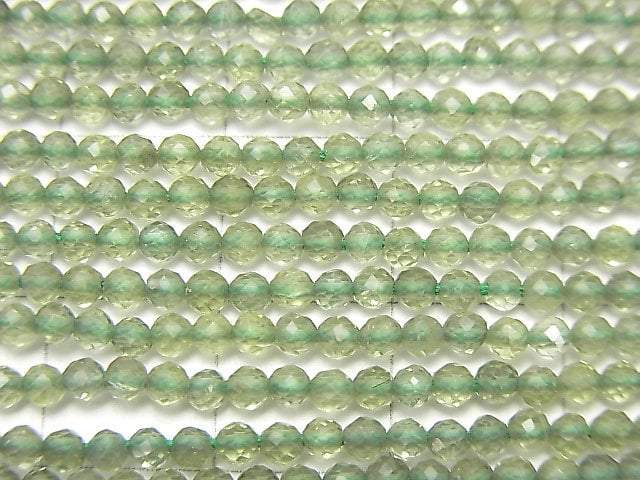 Hohe Qualität! Grüner Apatit AAA facettiert Rund 2,5mm 1Strang Perlen (ca. 13 Zoll / 31 cm)