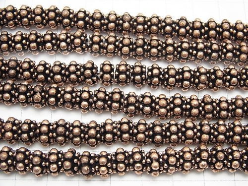 Copper Rondelle 8x8x5mm Oxidized Finish half or 1strand beads (aprx.7inch/18cm)