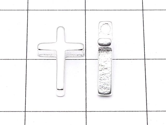 金屬吊飾 13x8.5mm 十字形 銀色 3個