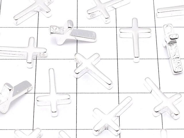 金屬吊飾 13x8.5mm 十字形 銀色 3個